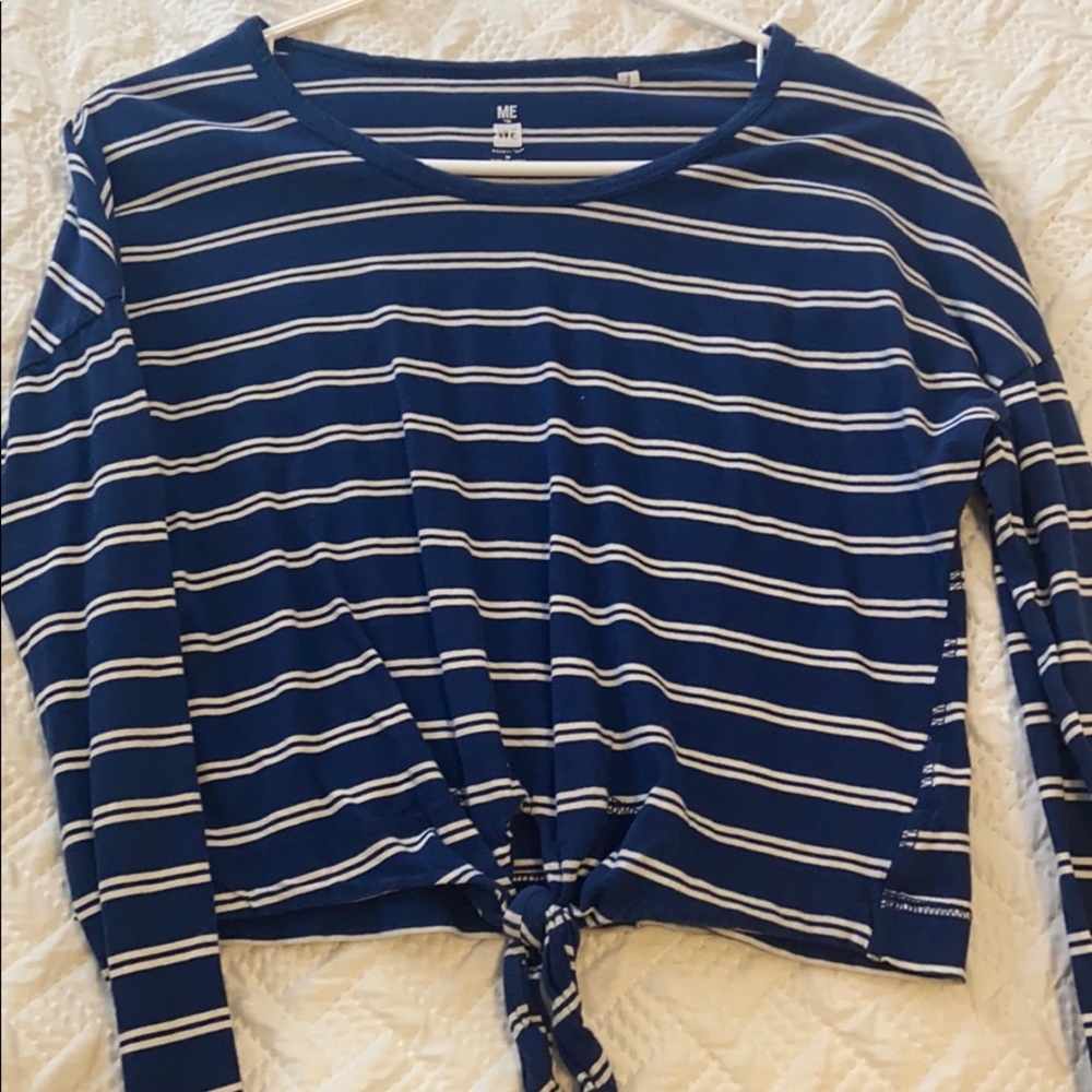 blue striped shirt